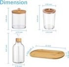 5 Pack Bamboo Bathroom Accessories Set W  Tray Plastic Soap Dispenser Clear