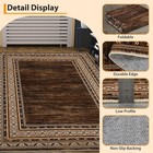 Modern Solid Area Rug Washable Non-slip Floor Carpet Living Room Red Brown