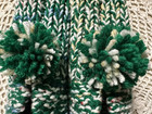 New Amish Handmade Knit Slippers Kelly Green Mix Wms Med lg Mans Sm m 9 1 4 