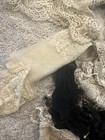 Lot Vintage antique Scrap Lace  Embroidered  Tatted French Beautiful Black Cream