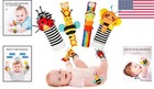 Comfortable   Colorful Baby Wrist Rattle And Foot Finder Set - Multi-use Toys