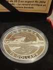 2014 O Canada The Arctic Fox   The Northern Lights 1 Oz  25 Silver Proof Coin
