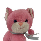Vintage Pink Kitty Cat Plush Stuffed Animal Blue Eyes   Bow Special Effects 5   