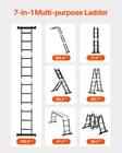 Uimoso Versatile 7-in-1 Folding Ladder With 12ft Reach And Scaffolding Board