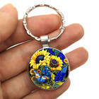 Sunflower Butterfly Keychain  Key Chain Ring Bag Backpack Charm