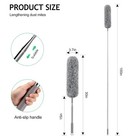 Extra Long Microfiber Duster With 100 Inch Extension Pole Gray