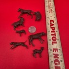 Vintage Unbranded Lot Of 7 Brown Plastic Farm Animal Playset Figures Marx  Ertl 
