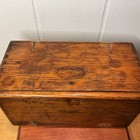 Atq  Singer Folding Sewing Box  Patented Feb 19  1889 - Velvet Lined  Oak  Brass