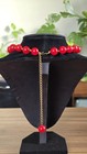 Antique Rare Cherry Red Bakelite Choker Necklace Rhinestone Art Deco 34 75 G