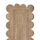 Runner Jute Rug Latest Scallop Design Rustic Look Carpet For Living Room Rugs