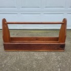 Primitive Handmade Wooden Tool Tote Caddy With Handle 36  Long Rustic Farmhouse