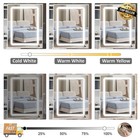 Vanity Desk Set W  Led Lights Mirror Makeup Dressing Table And Stool 5 Drawers