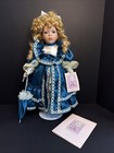 Vtg Collectible Memories Porcelain Doll Rebecca 16  With Stand And Umbrella