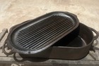 Vintage Lodge Cast Iron 10qt  Fish Fry griddle Lid-wildlife Series Mallard Duck 