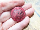 Vintage Button  Painted Black Glass With 4-way Shank  A6