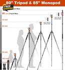 85  Heavy Duty Camera Tripod Monopod For Dslr Phone 35lb Ball Head Stand