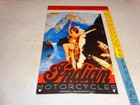 Vintage Indian Motorcycle Company Woman 16 5  Porcelain Metal Gasoline Oil Sign 