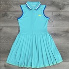 Lacoste Sport Pleated Tennis Dress Built In Shorts Jade Blue Green Size 36
