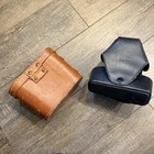 Lot  Vintage  Brown   Black Leather Camera Cases Accessory Compartments