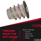 E-z Lok Threaded Insert  Zinc  Hex-flanged  1 4 -20 Internal Threads  13mm