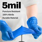 Disposable Nitrile Exam Gloves  5 Mil Blue  Powder-free Heavy Duty Clean Glove