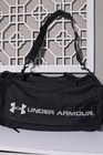 Under Armour Duffle Bag Black Silver Defender Gym Travel Sport Workout 19x12x12