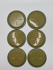     coca-cola Vintage Lady Art Coasters Set Of 6 Green Rim Collectible Soda Theme