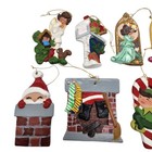 Vintage Ceramic Clay Pottery Mold Christmas Ornaments Hand Painted Lot Of 10