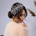 Wedding Headband Bridal Hair Pieces Silver Rhinestone Hair Side Comb Hair Acc   