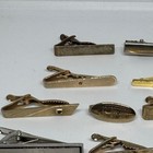 Vintage Mens Tie Clip Bar Lot 10 Gold Silver Tone Retro Mid Century Formal Style