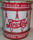 Antique 1941 Ww Ii Usa Pepsi Cola Soda Syrup Drum Steel Metal Art Stand Sign Can