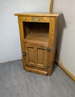 Vintage White Clad Oak Wood Ice Box Nightstand Cabinet Chest End Table P69