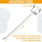 100 Pack Hooks For Pegboard Stainless Steel Garage  6 Inch
