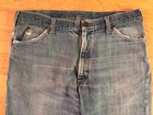 Vtg Jc Penney Ranchcraft Foremost Denim Blue Jeans Indigo Dye Hige Faded 36 31