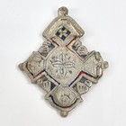 Painted Coptic Cross Icon Pendant Ethiopia