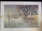 Bert A  Krawczyk Fishing For The Big One Hand Signed Lithograph Print Original