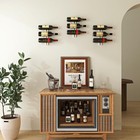 B4life Wall-mounted Wine Rack  12 Bottles Wood   Metal Storage Dark Yellow      