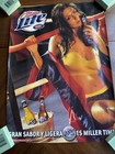 Vintage 2003 Miller Lite Boxing Sexy Woman Beer Poster 13   x 18   