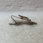 Vintage Tie Bar Clip Silver Toned Rectangle With Unknown Logo On It