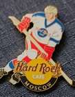 Hard Rock Cafe Moscow Hockey Pin 2 Inch Gold Tone Enamel Rare Collectible Mint