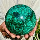 4 34lb Rare Natural Malachite Quartz Hand Carved Sphere Crystal Healing Gem Ball