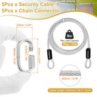 5set 3 16  Dia 4 9ft Security Steel Cable With Loops Clear   Quick Links
