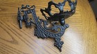 Antique Wrought Iron Black Swivel Wall Bracket Oil Lamp Holder Mount Swing 8 5in