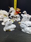        Lot Of 7 Vintage Unicorn Porcelain Ceramic Figurines  See Photos 