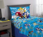 Kids Twin Sheet Set  Gaming Bedding  Blue  Sega