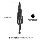 1 4  3 8  1 2  5 8  3 4  Swage Expander Drill Bit With 1 4  Hex Shank Black
