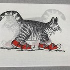 Vintage 1980 s B Kliban Cat With Red Sneakers Pillowcase 29x20