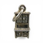 Sterling Silver Hoosier Cabinet Charm For Bracelet Small Vintage Brown County 3d