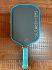 J6cr Pickleball Paddle Crystal Blue Grit 16mm Elongated Blue Rim