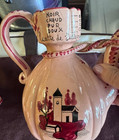 Italy  Pottery Ceramic Tea Coffee  Set Pink Hand Painted